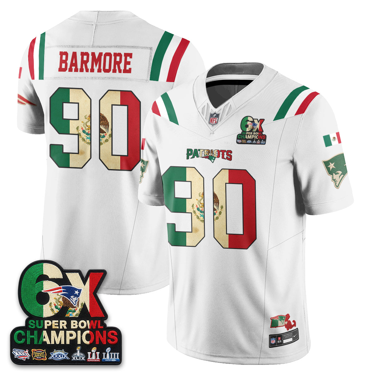 New England Patriots Mexico Edition Vapor Jersey - Stitched