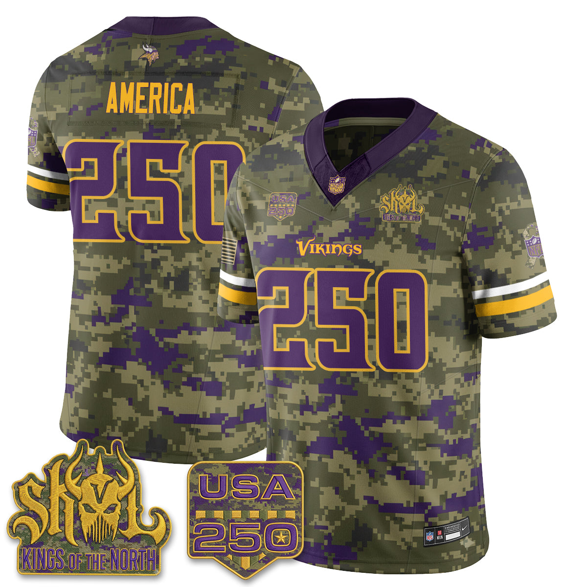 Minnesota Vikings 2026 Salute to Service Edition Vapor Jersey - Stitched