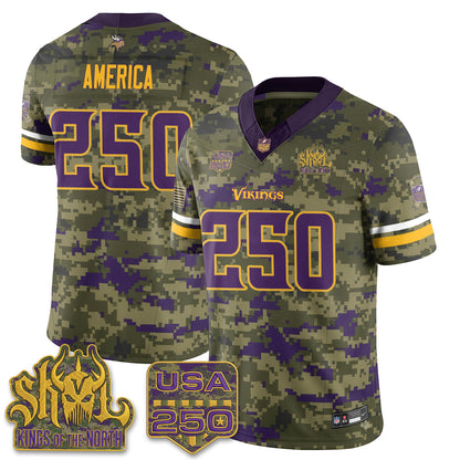 Minnesota Vikings 2026 Salute to Service Edition Vapor Jersey - Stitched