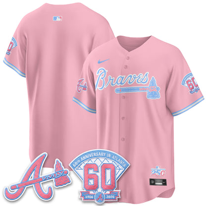 Atlanta Braves x Bubblegum Vapor Jersey - Stitched