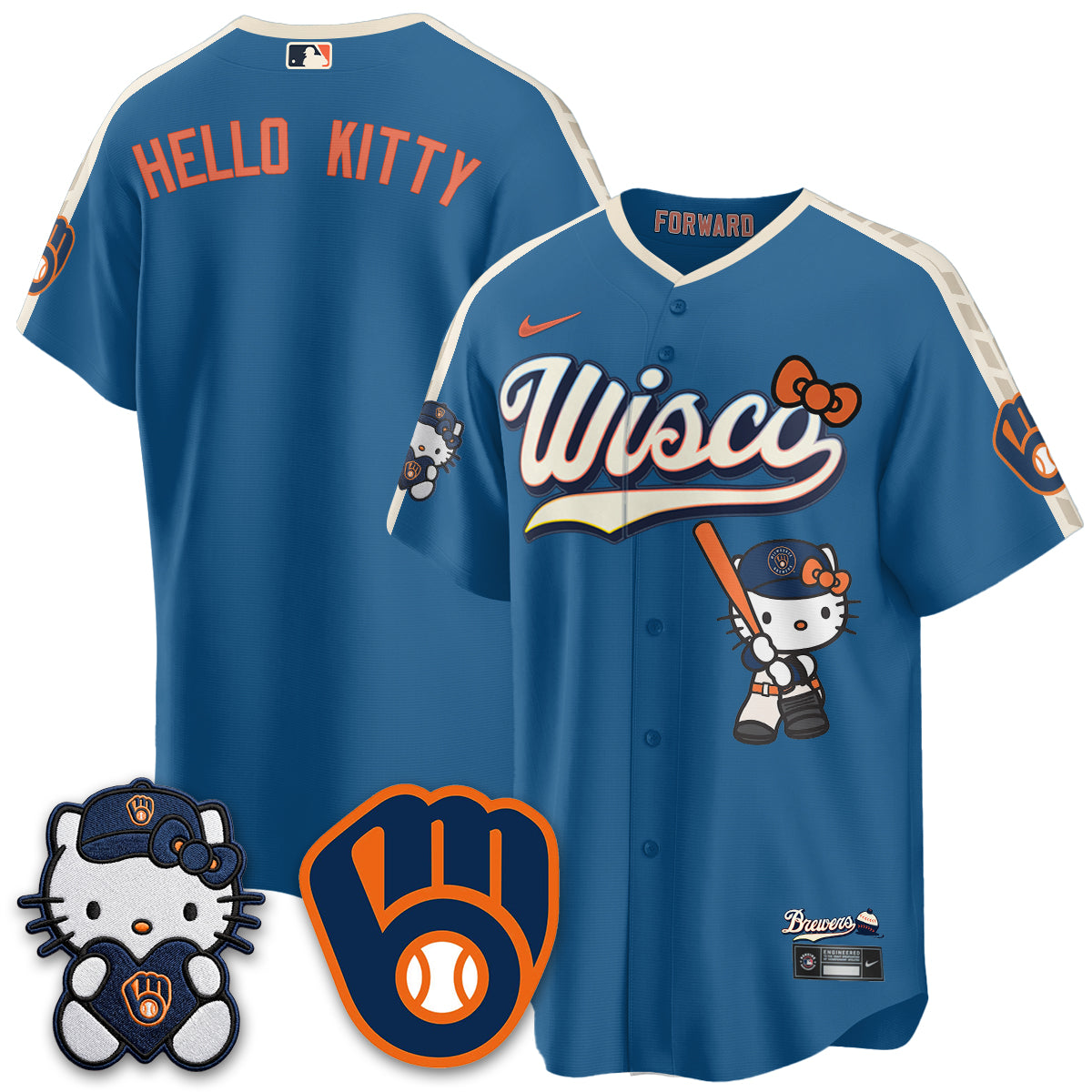 Milwaukee Brewers Meow KT Night Vapor Limited Jersey - Stitched