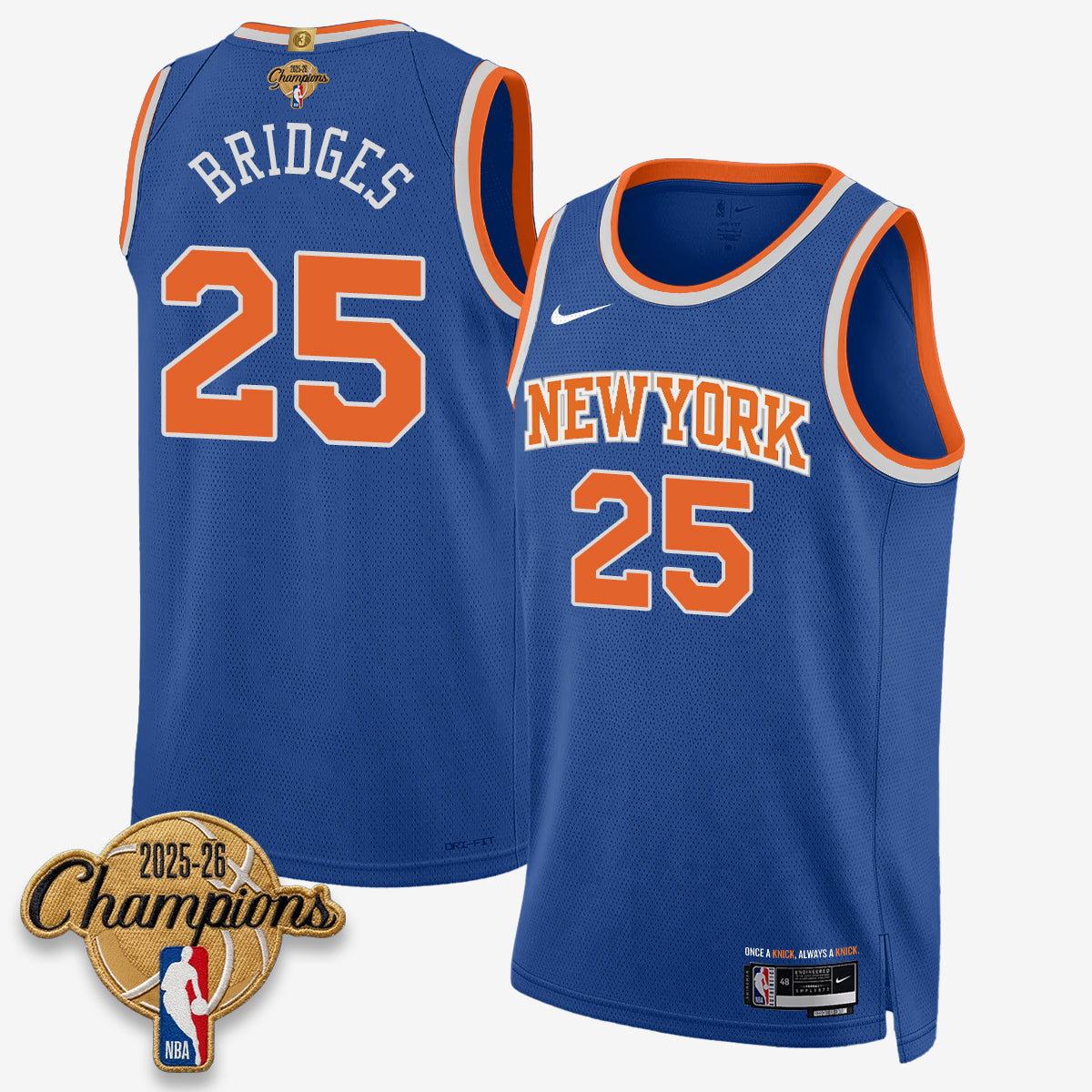 New York Knicks 2026 Basketball Champions Vapor Jersey V2- Stitched