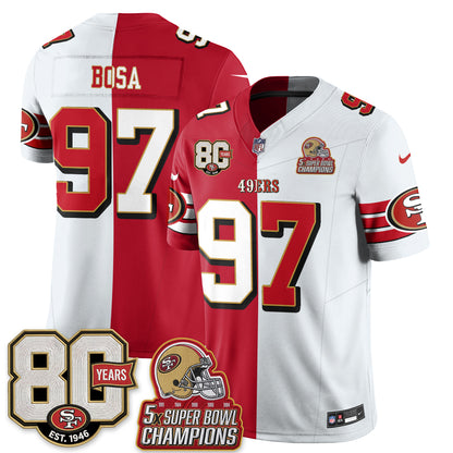 San Francisco 49ers Split Style Vapor Jersey - Stitched