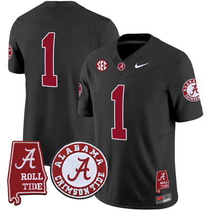 Men's Alabama Crimson Tide Vapor Limited Jersey V4 - Alabama Map - All Stitched
