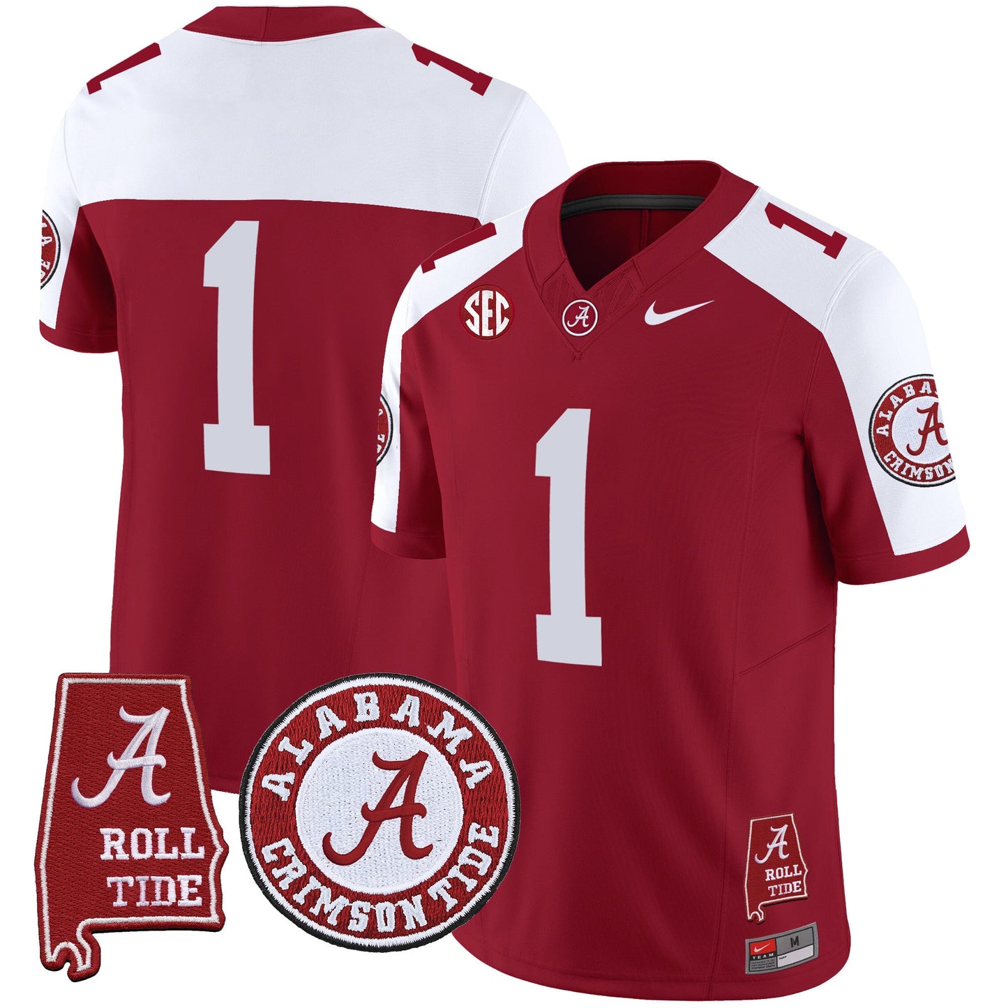 Men's Alabama Crimson Tide Vapor Limited Jersey V4 - Alabama Map - All Stitched