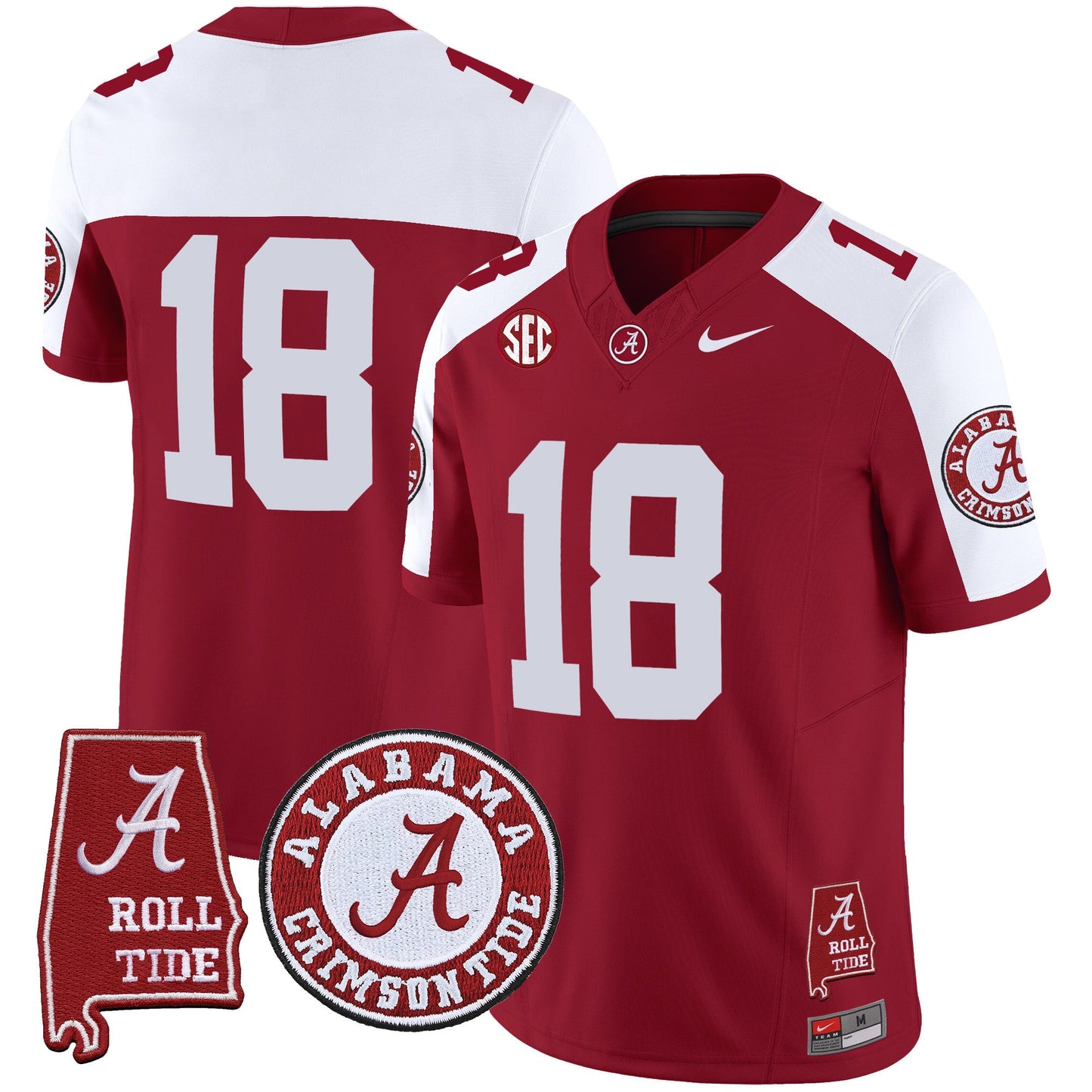 Men's Alabama Crimson Tide Vapor Limited Jersey V4 - Alabama Map - All Stitched