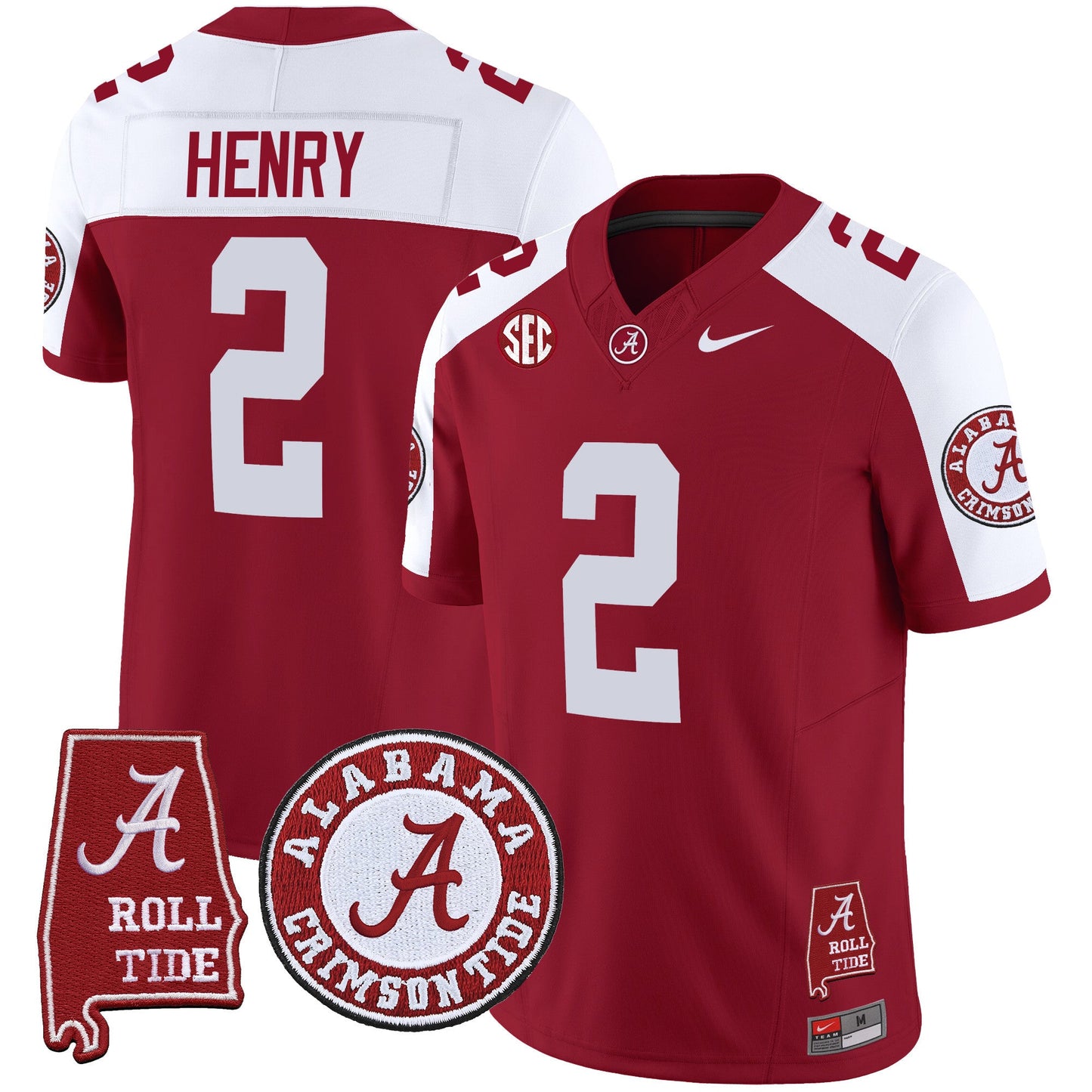 Men's Alabama Crimson Tide Vapor Limited Jersey V4 - Alabama Map - All Stitched