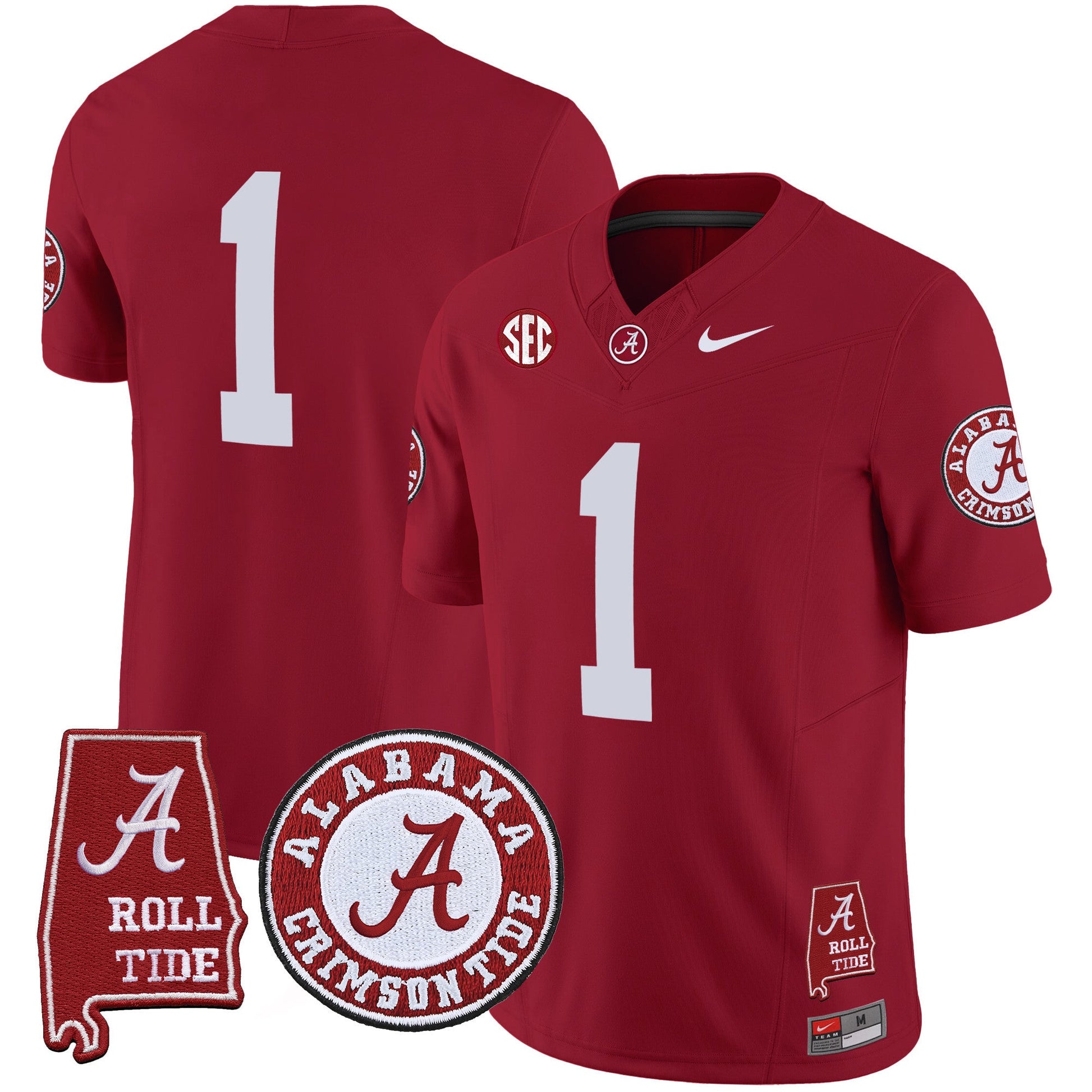 Men's Alabama Crimson Tide Vapor Limited Jersey V4 - Alabama Map - All Stitched