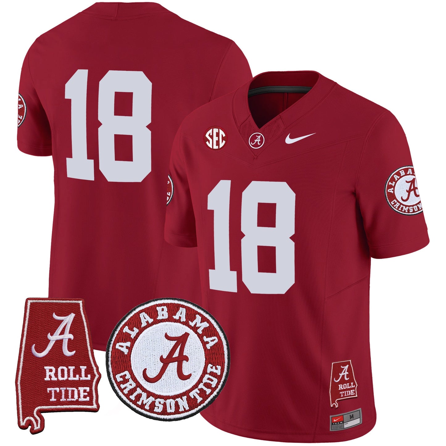 Men's Alabama Crimson Tide Vapor Limited Jersey V4 - Alabama Map - All Stitched