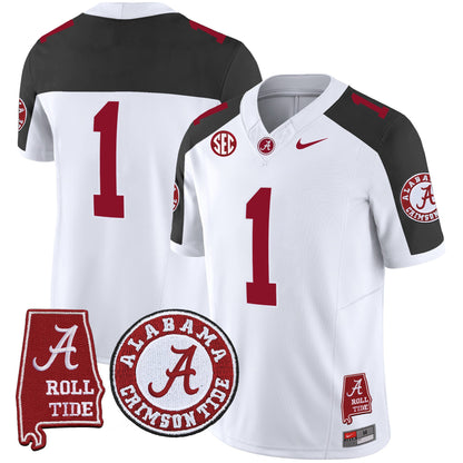 Men's Alabama Crimson Tide Vapor Limited Jersey V4 - Alabama Map - All Stitched