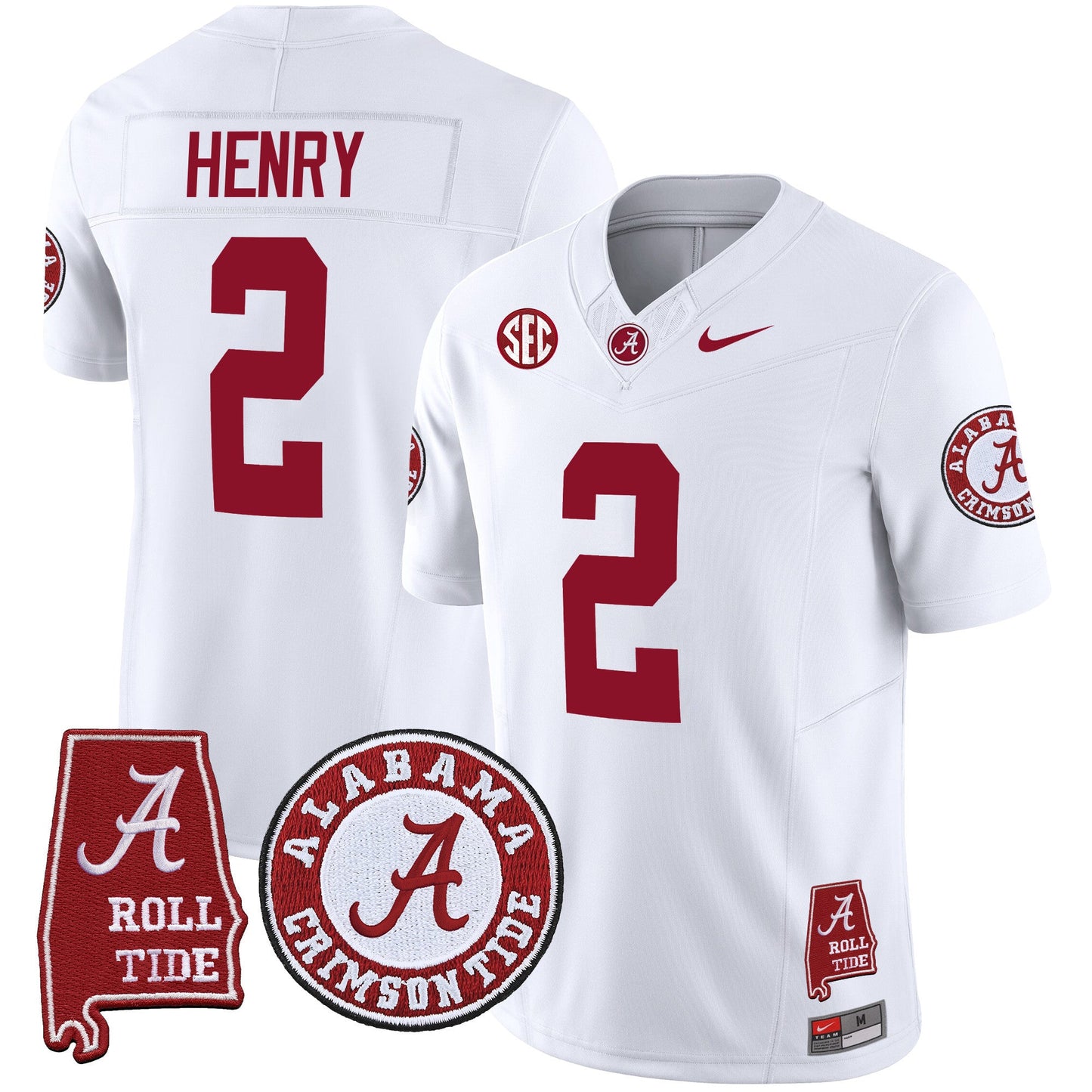 Men's Alabama Crimson Tide Vapor Limited Jersey V4 - Alabama Map - All Stitched