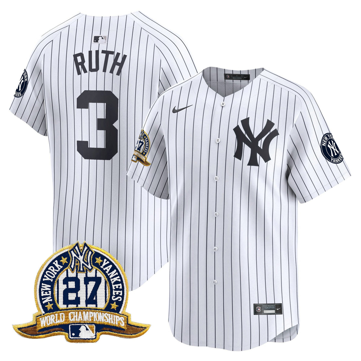 Men's New York Yankees 27 Time Champions Patch Vapor Premier Limited Jersey - All Stitched