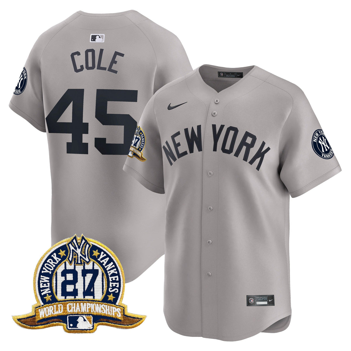 Men's New York Yankees 27 Time Champions Patch Vapor Premier Limited Jersey - All Stitched