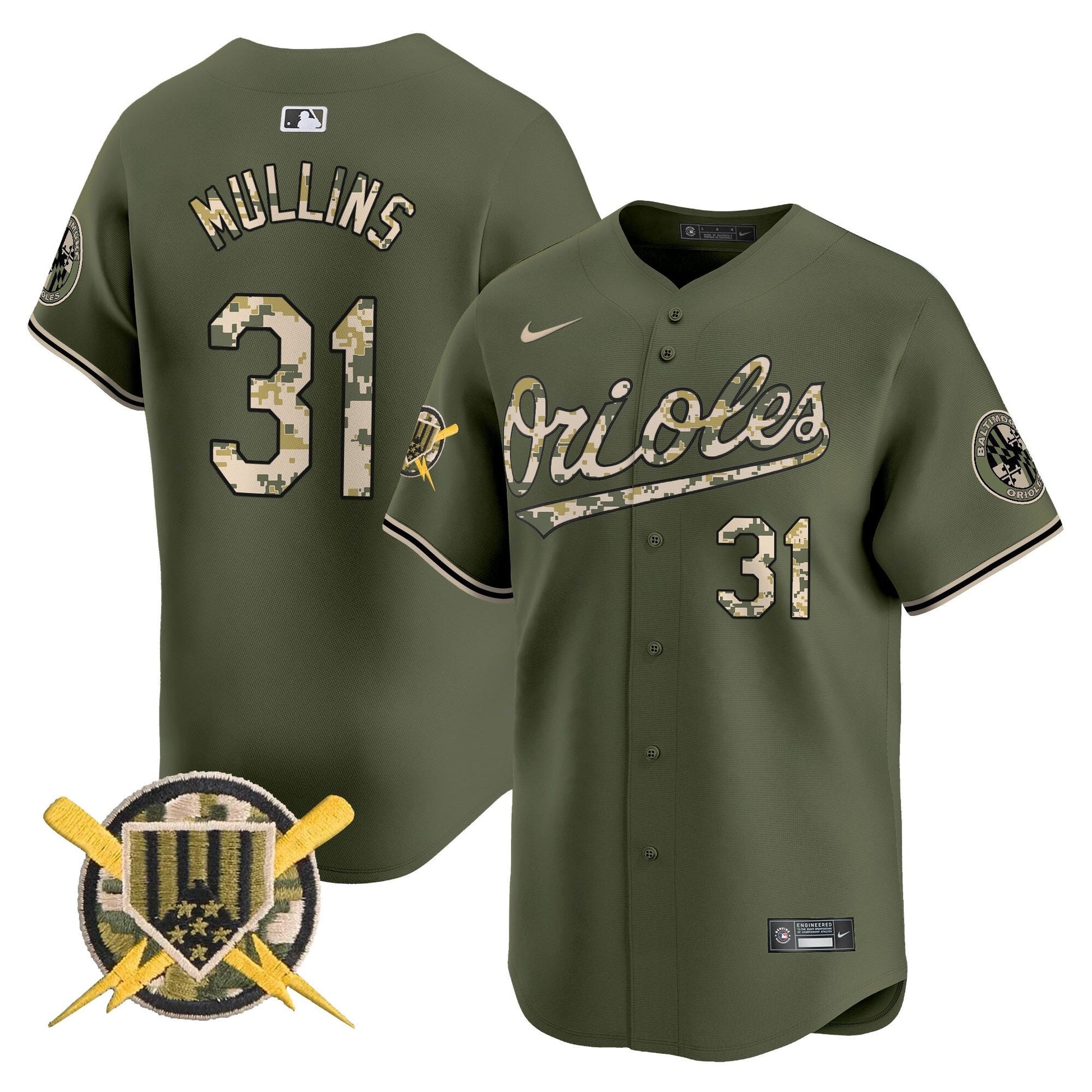 Baltimore Orioles Armed Forces Day Vapor Premier Limited Jersey - All Stitched