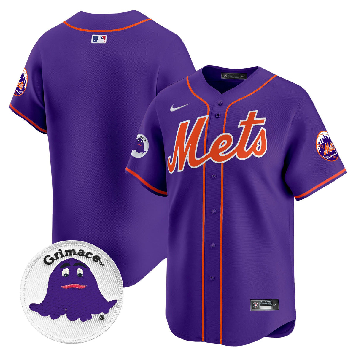 Men's Mets Grimace Vapor Premier Limited Jersey - All Stitched