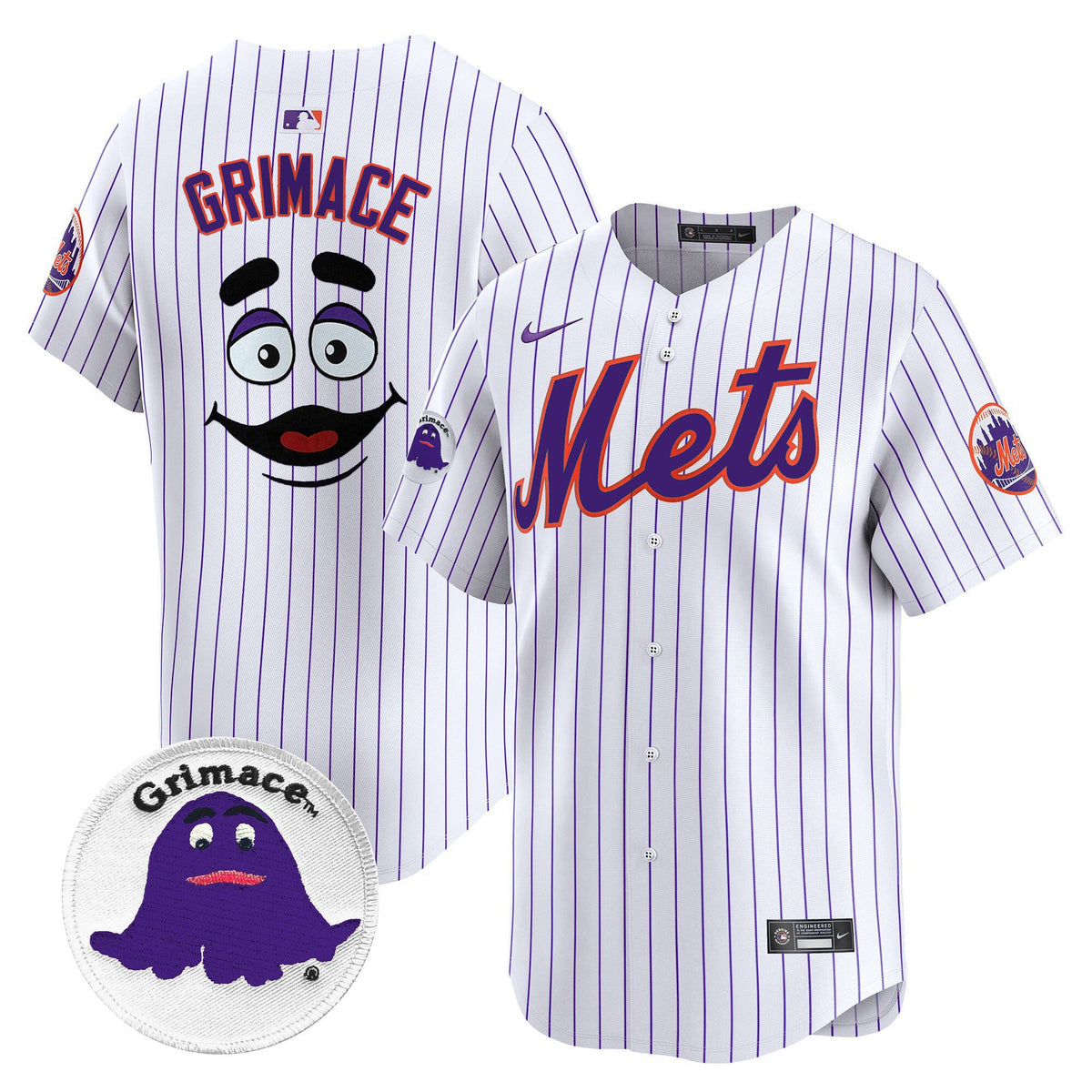 Men's Mets Grimace Vapor Premier Limited Jersey - All Stitched