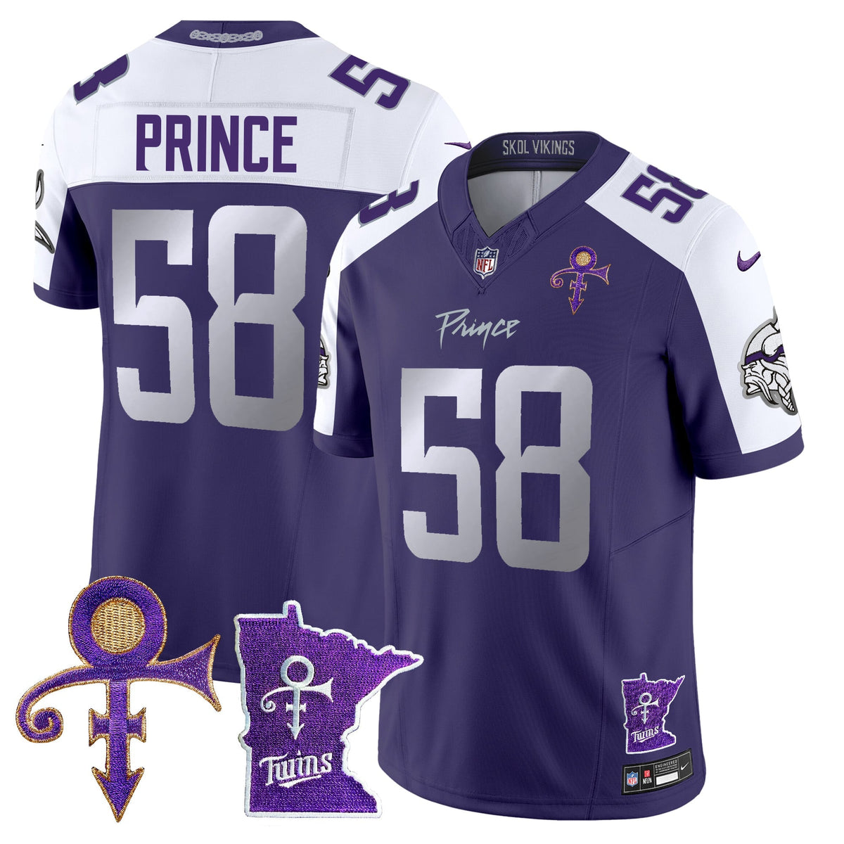 Men's Minnesota Vikings 2024 Prince Vapor Limited Jersey V2 - All Stitched