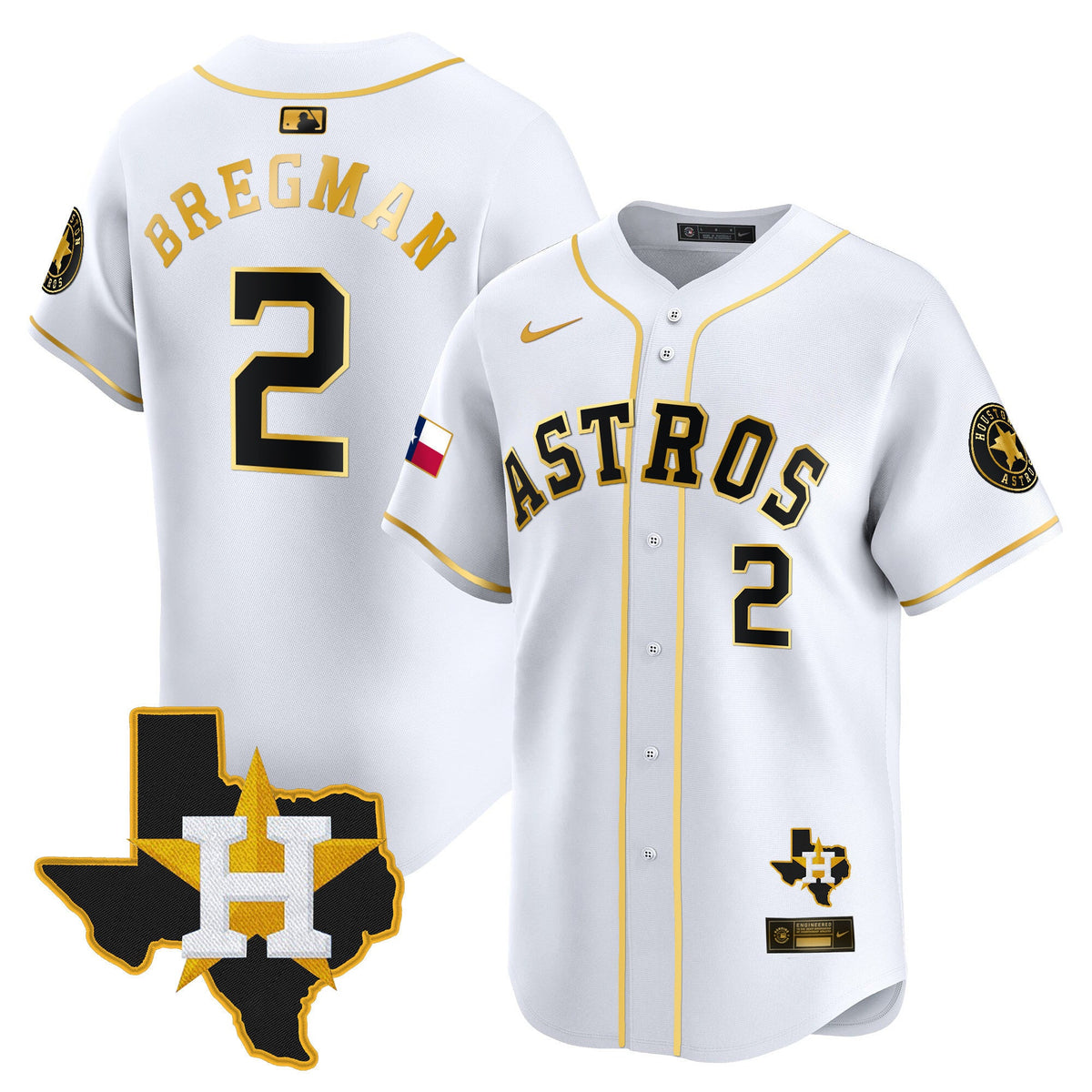 Men's Houston Astros Texas Patch Vapor Premier Limited Jersey - All Stitched