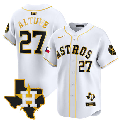 Men's Houston Astros Texas Patch Vapor Premier Limited Jersey - All Stitched