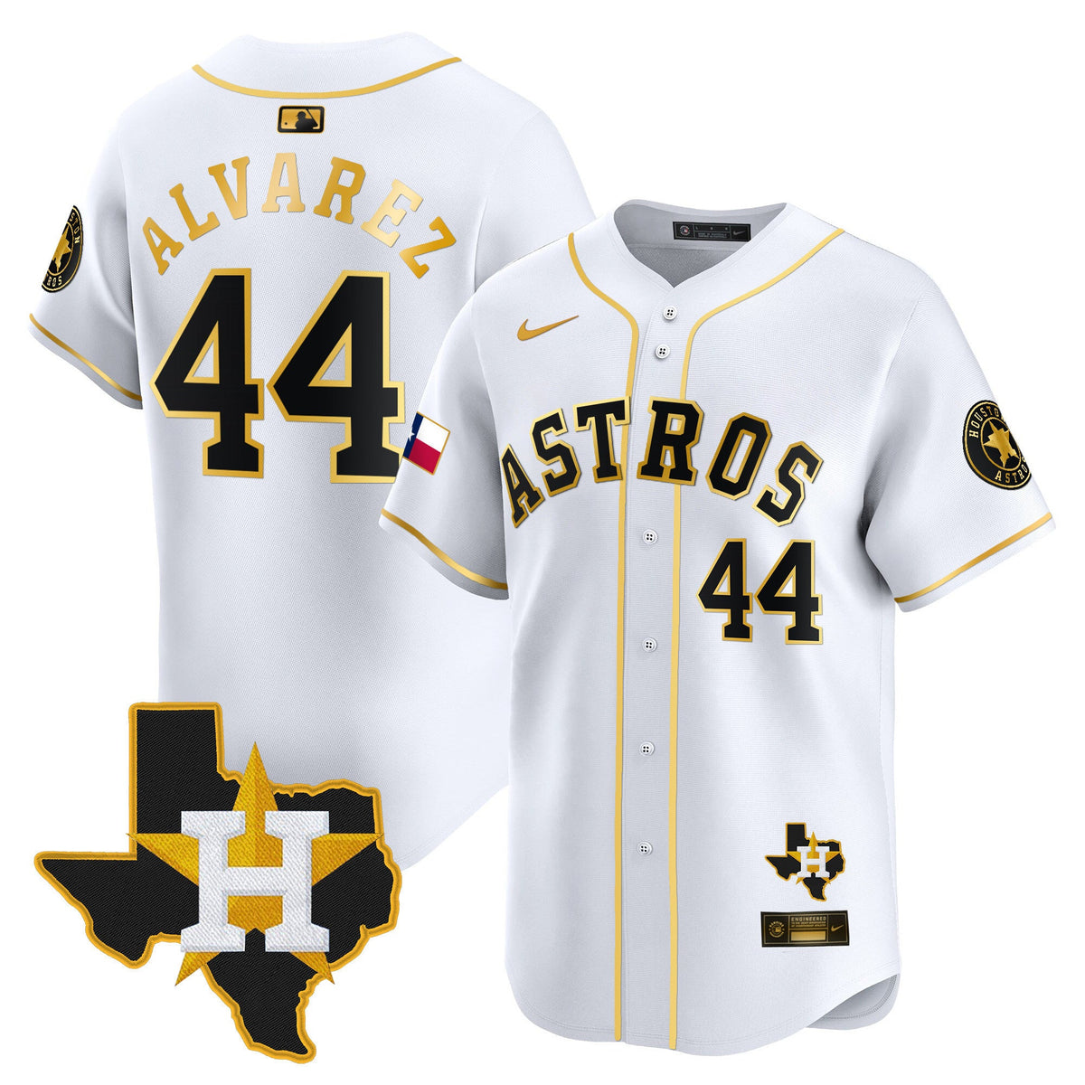 Men's Houston Astros Texas Patch Vapor Premier Limited Jersey - All Stitched