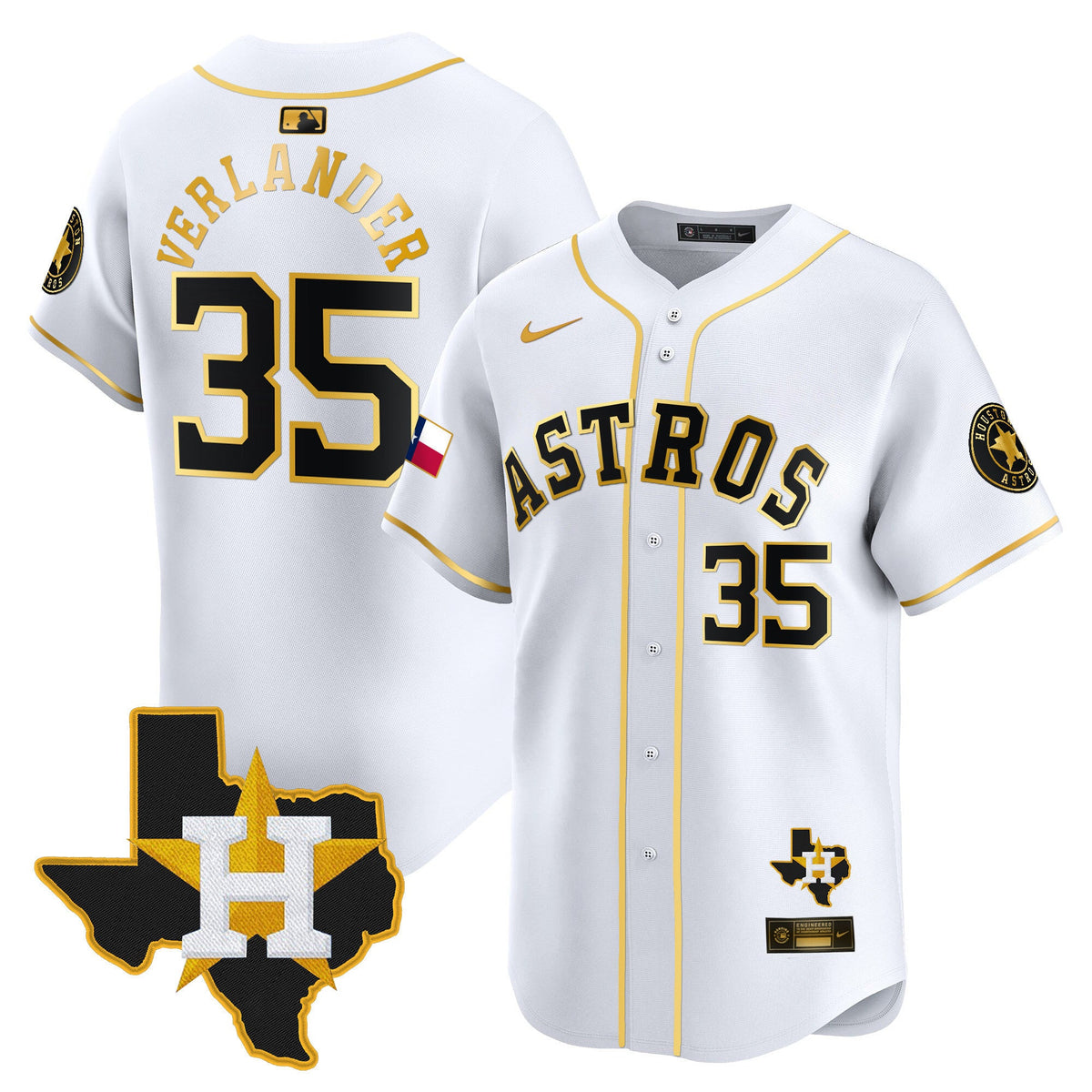 Men's Houston Astros Texas Patch Vapor Premier Limited Jersey - All Stitched