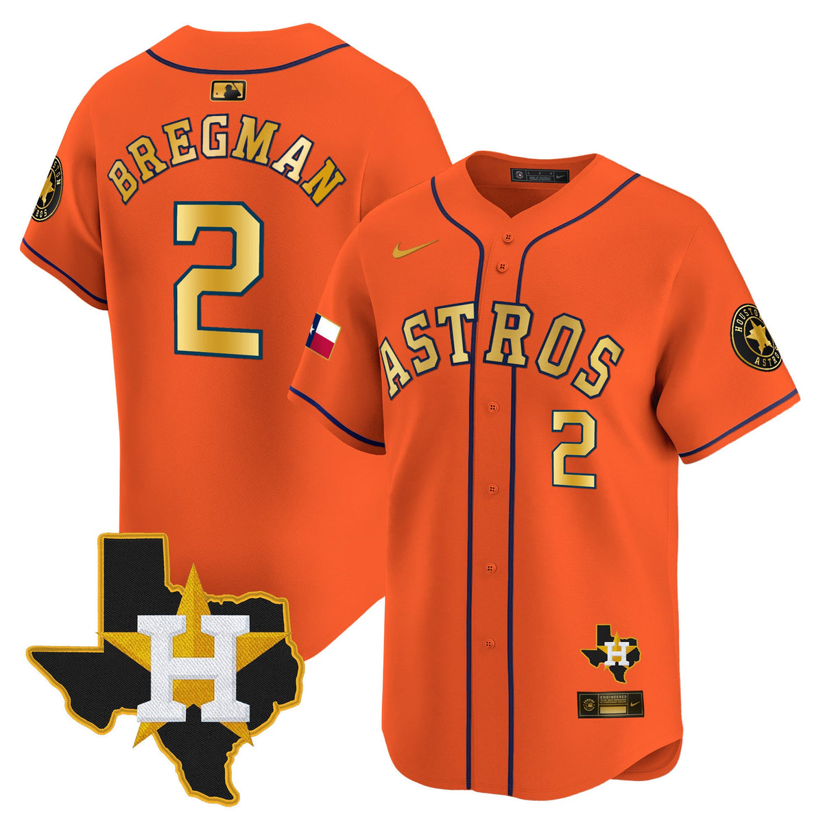 Men's Houston Astros Texas Patch Vapor Premier Limited Jersey - All Stitched