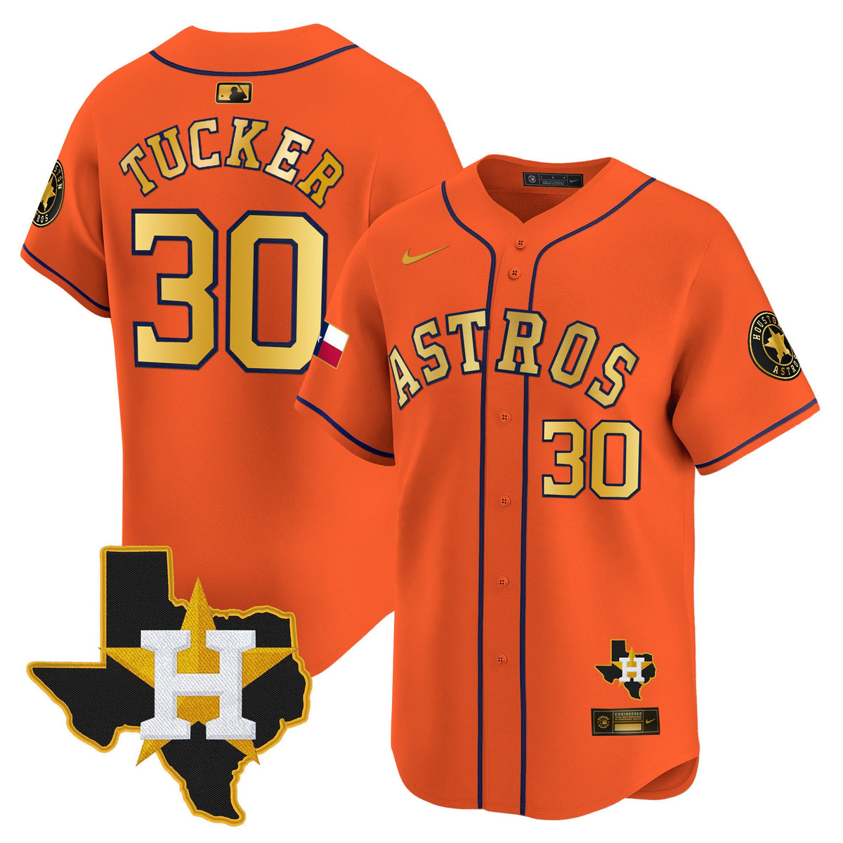 Men's Houston Astros Texas Patch Vapor Premier Limited Jersey - All Stitched