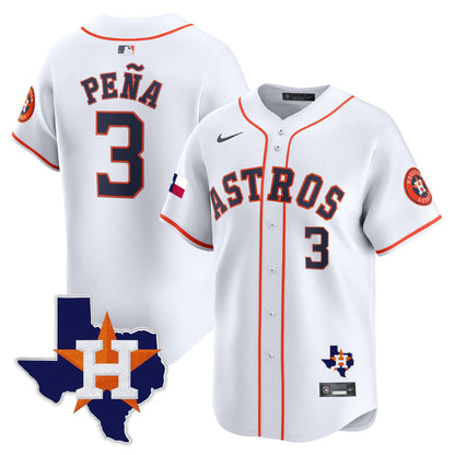 Men's Houston Astros Texas Patch Vapor Premier Limited Jersey - All Stitched