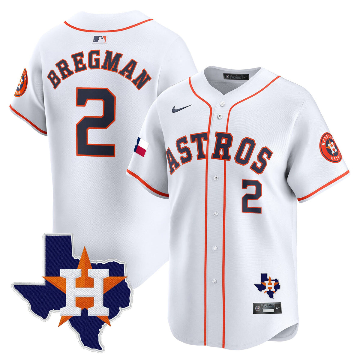 Men's Houston Astros Texas Patch Vapor Premier Limited Jersey - All Stitched