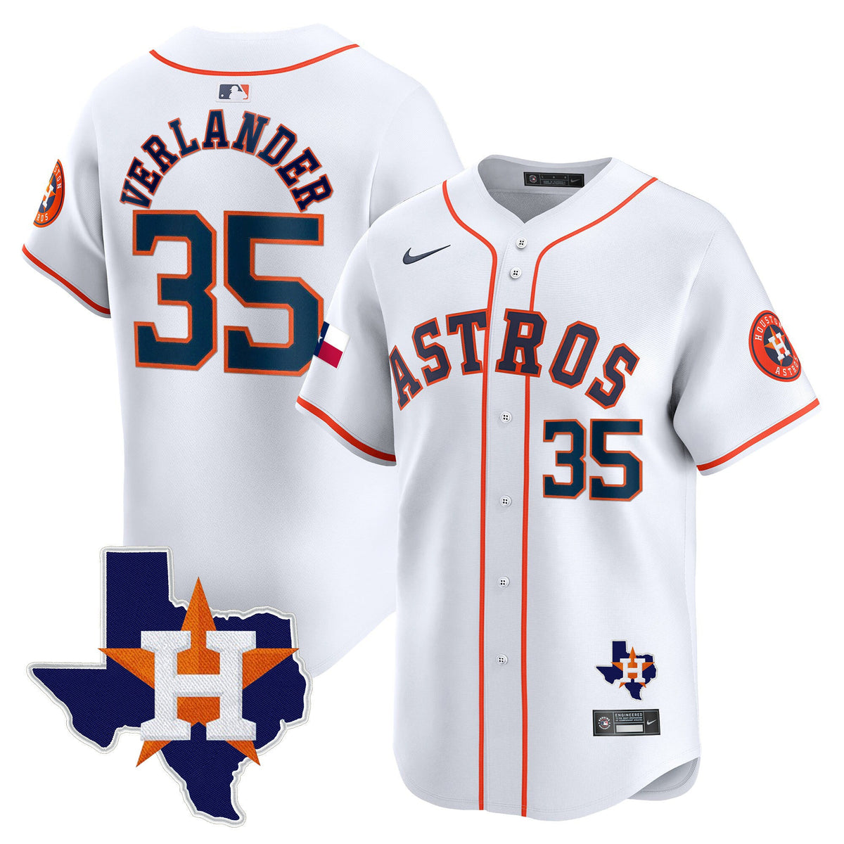 Men's Houston Astros Texas Patch Vapor Premier Limited Jersey - All Stitched
