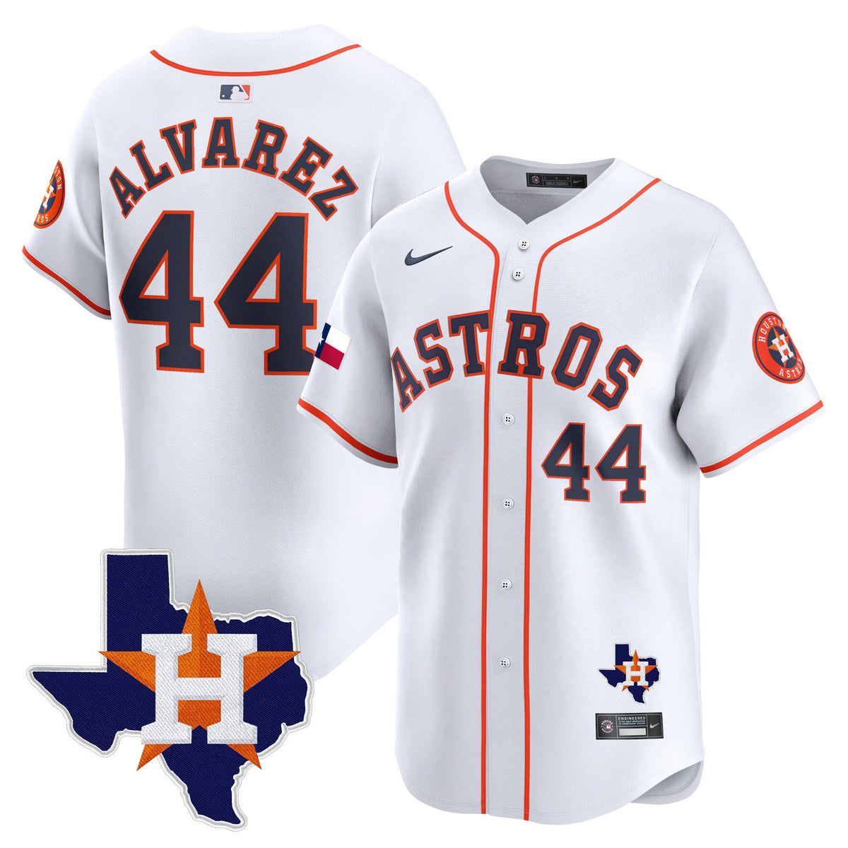 Men's Houston Astros Texas Patch Vapor Premier Limited Jersey - All Stitched