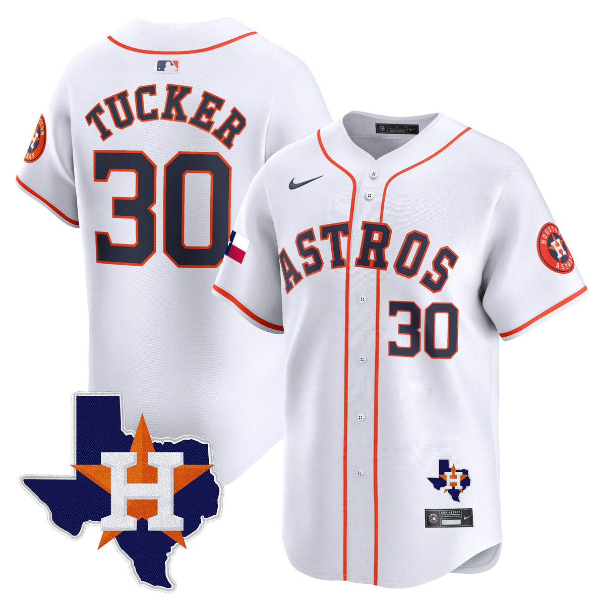 Men's Houston Astros Texas Patch Vapor Premier Limited Jersey - All Stitched