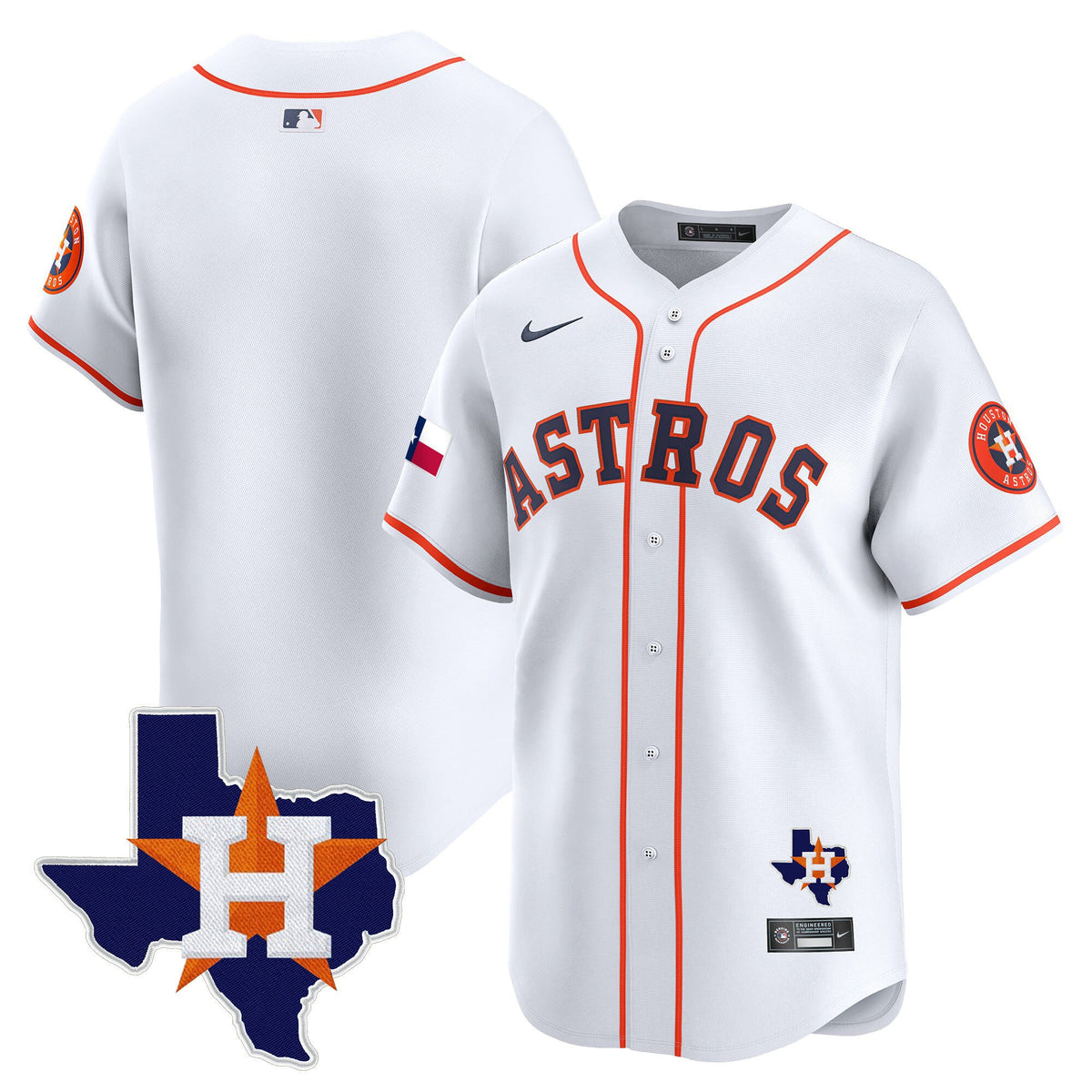 Men's Houston Astros Texas Patch Vapor Premier Limited Jersey - All Stitched