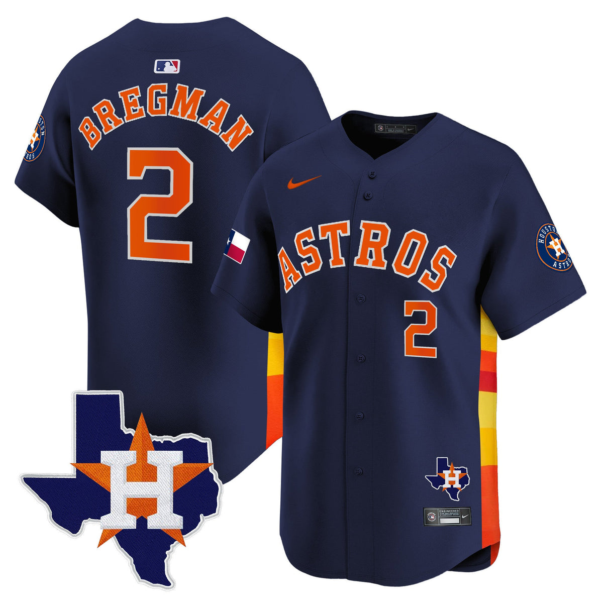 Men's Houston Astros Texas Patch Vapor Premier Limited Jersey - All Stitched
