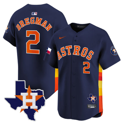 Men's Houston Astros Texas Patch Vapor Premier Limited Jersey - All Stitched