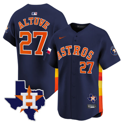 Men's Houston Astros Texas Patch Vapor Premier Limited Jersey - All Stitched