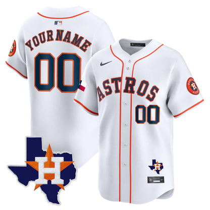 Houston Astros Texas Patch Vapor Premier Limited Custom Jersey - All Stitched