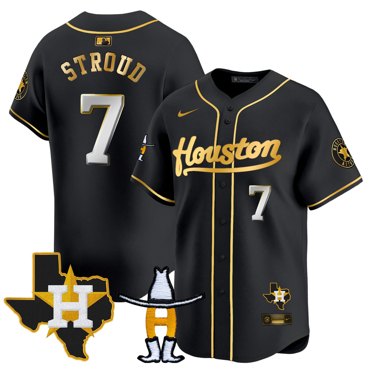 Men's Houston Astros Houston Rodeo Patch Vapor Premier Limited Jersey - All Stitched