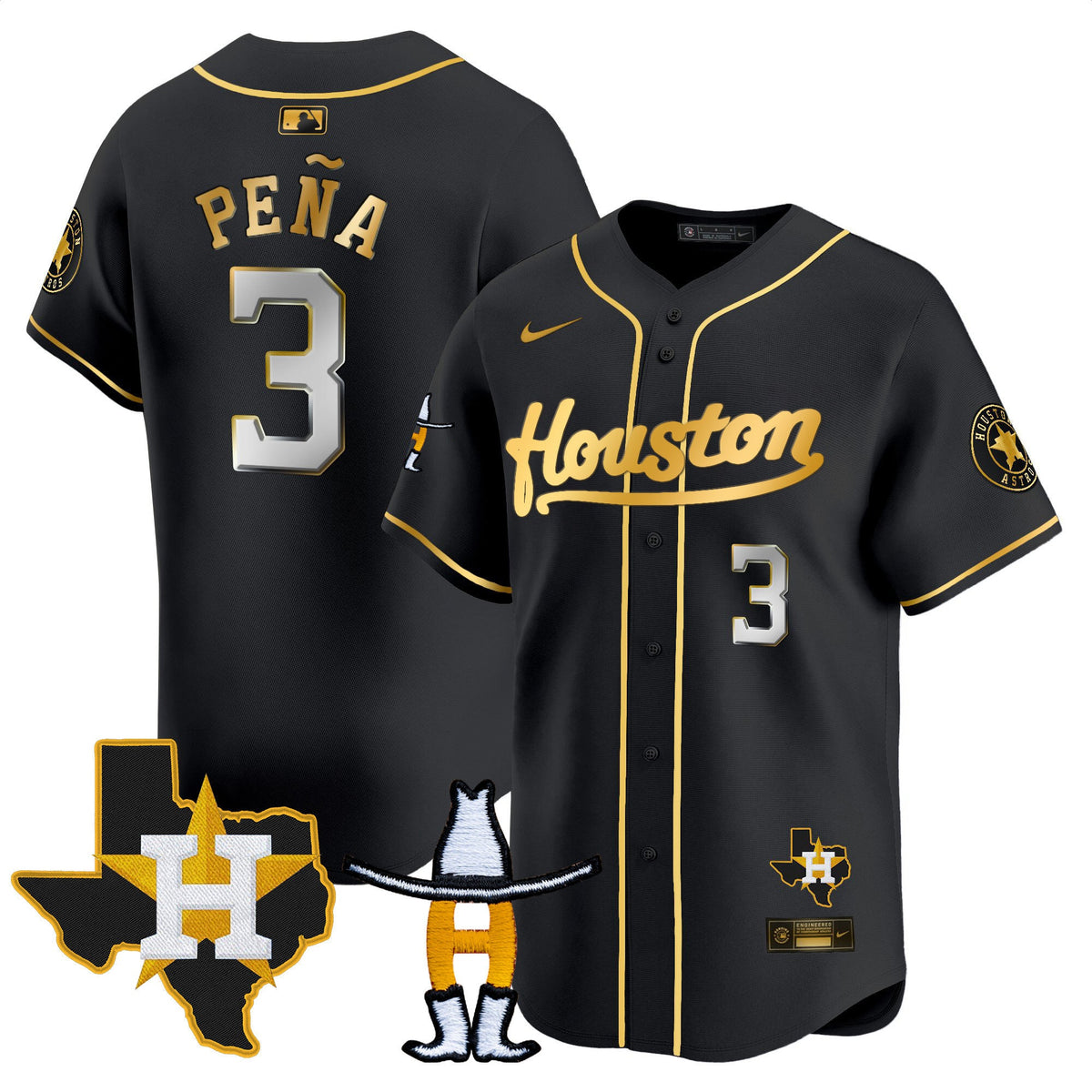 Men's Houston Astros Houston Rodeo Patch Vapor Premier Limited Jersey - All Stitched