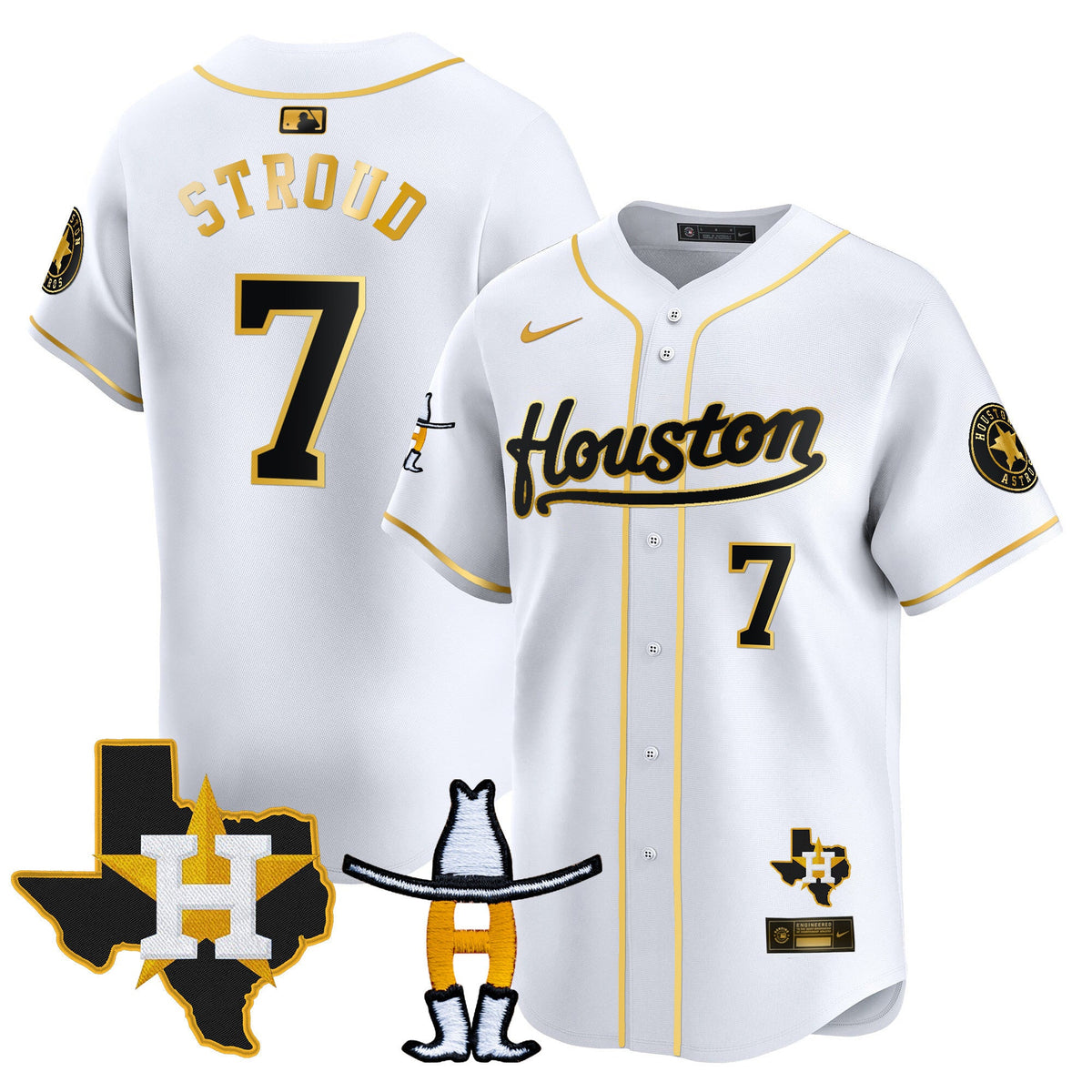 Men's Houston Astros Houston Rodeo Patch Vapor Premier Limited Jersey - All Stitched