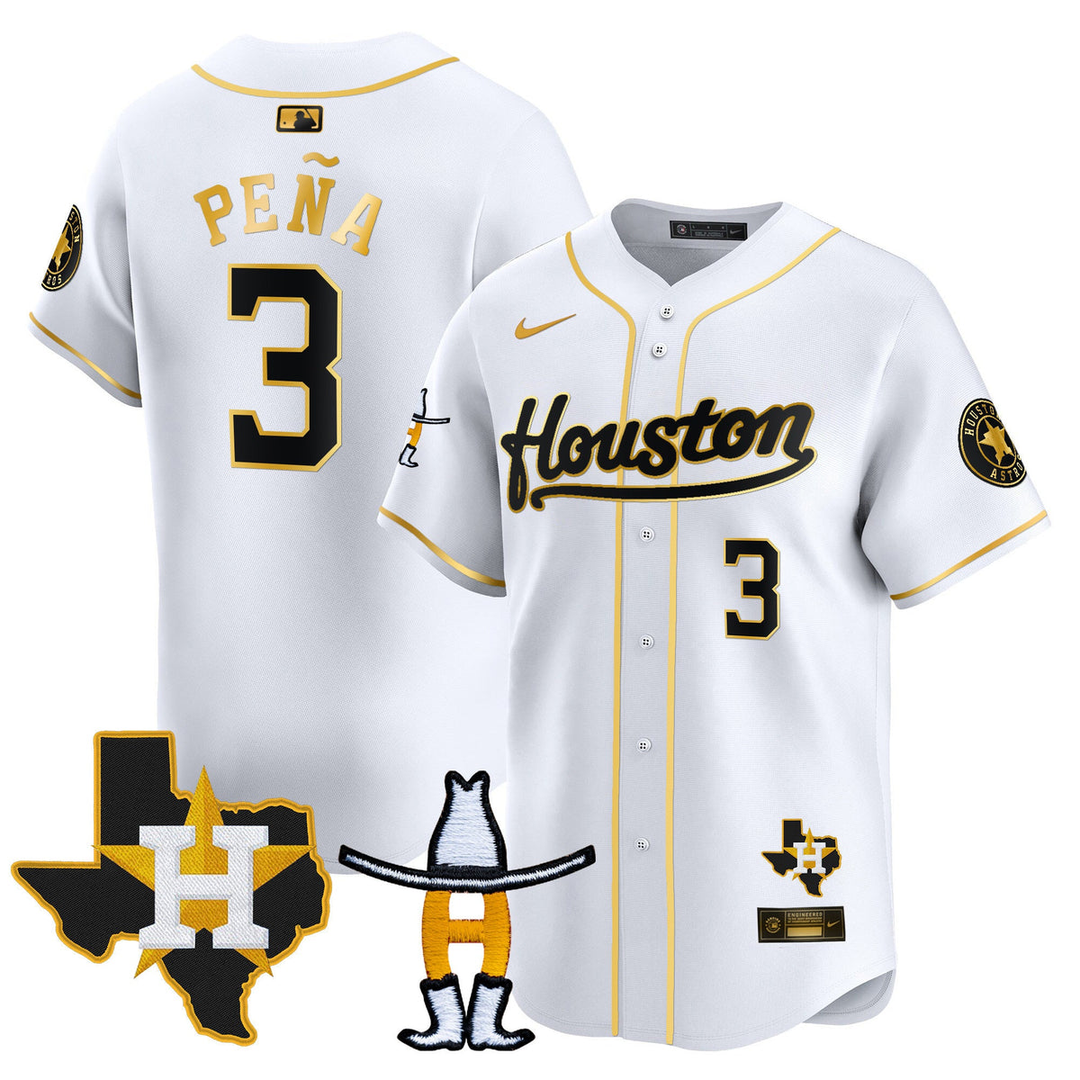 Men's Houston Astros Houston Rodeo Patch Vapor Premier Limited Jersey - All Stitched