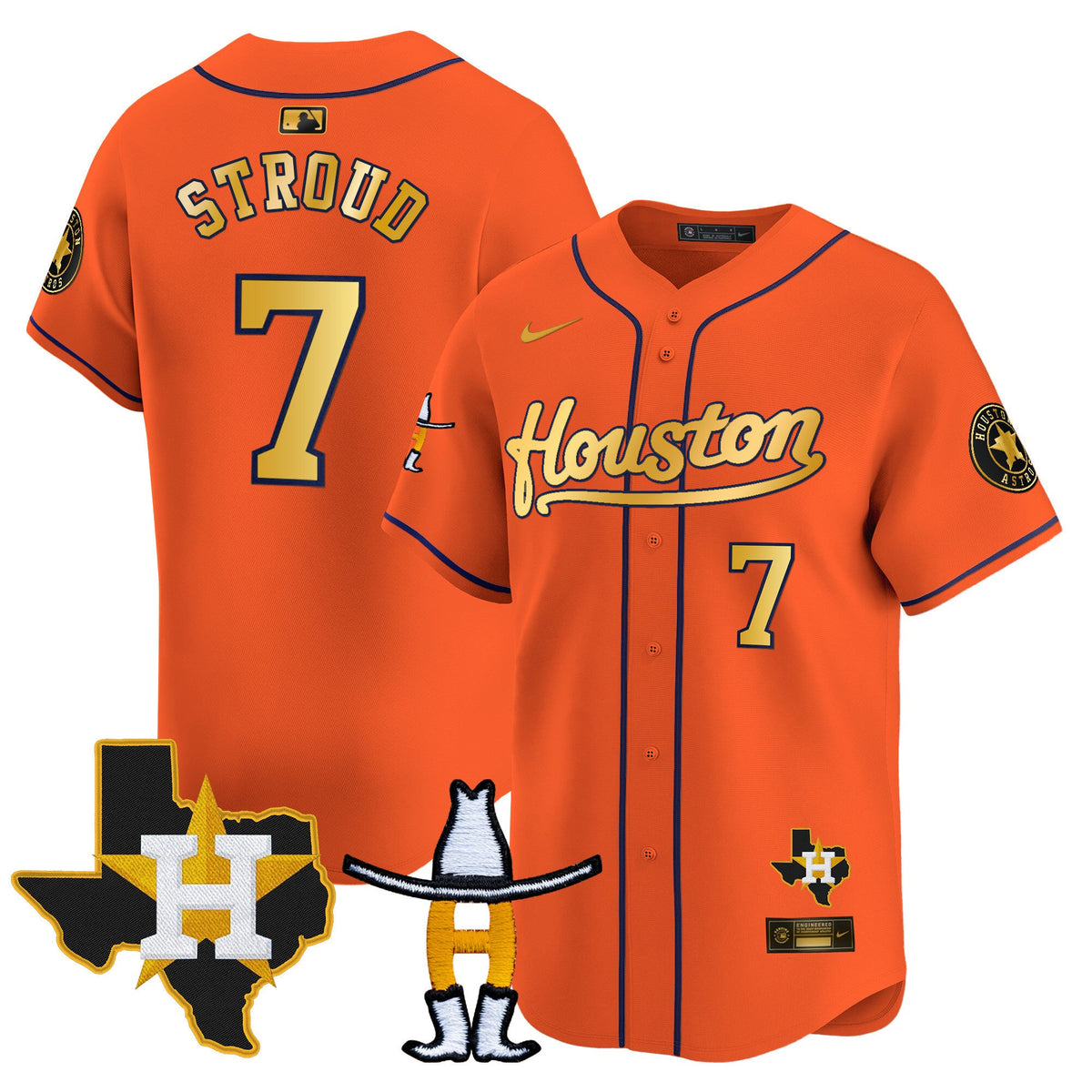 Men's Houston Astros Houston Rodeo Patch Vapor Premier Limited Jersey - All Stitched