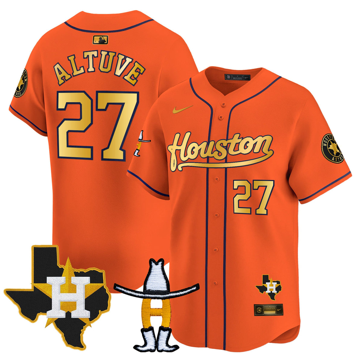 Men's Houston Astros Houston Rodeo Patch Vapor Premier Limited Jersey - All Stitched