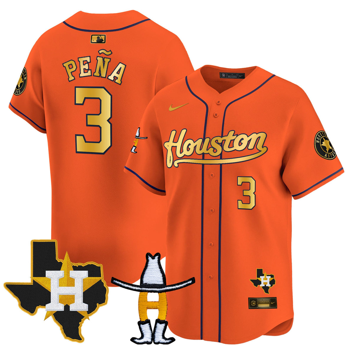 Men's Houston Astros Houston Rodeo Patch Vapor Premier Limited Jersey - All Stitched