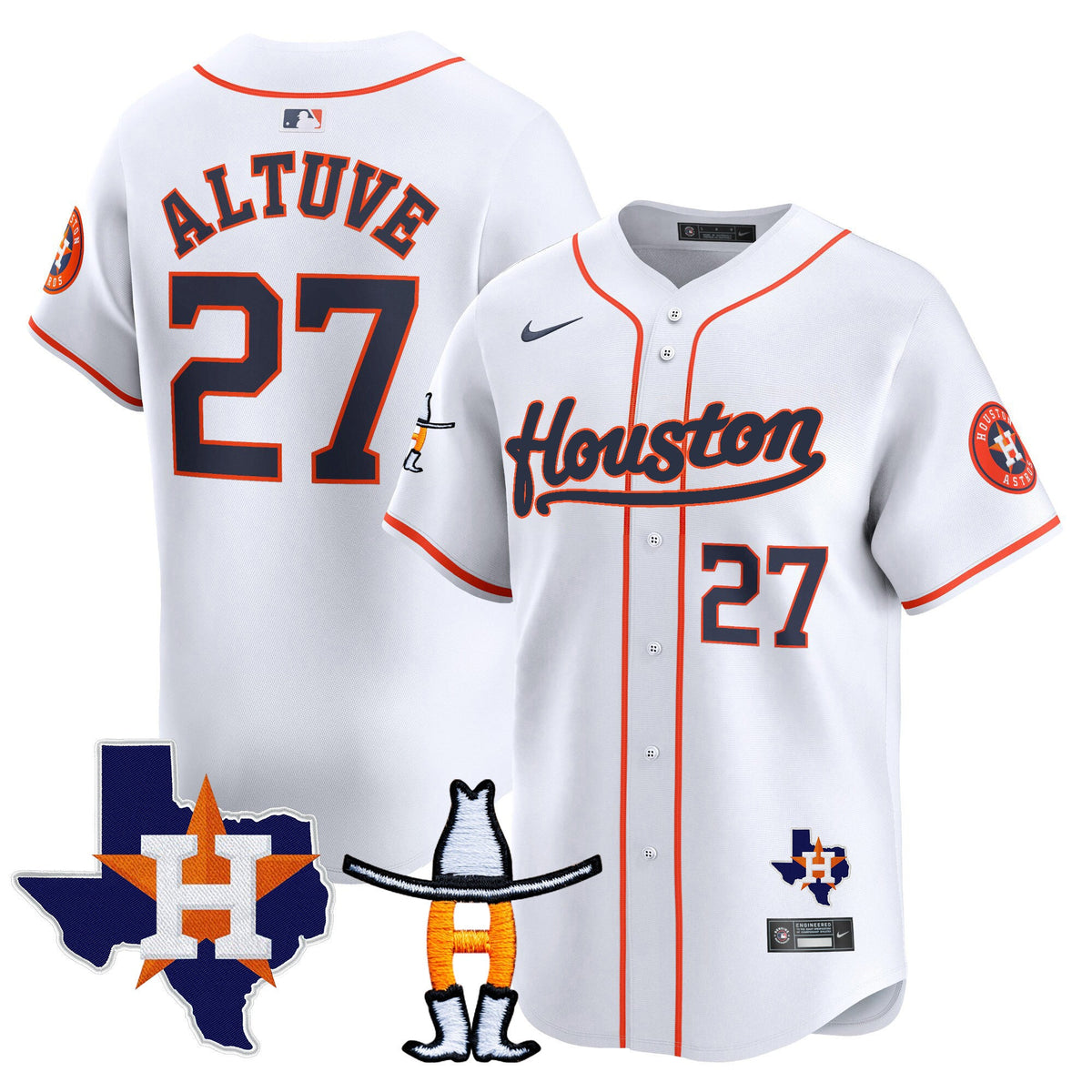 Men's Houston Astros Houston Rodeo Patch Vapor Premier Limited Jersey - All Stitched