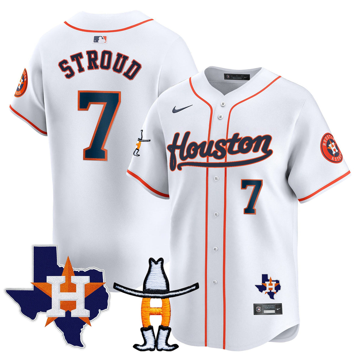 Men's Houston Astros Houston Rodeo Patch Vapor Premier Limited Jersey - All Stitched