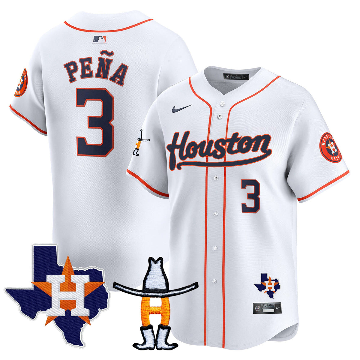 Men's Houston Astros Houston Rodeo Patch Vapor Premier Limited Jersey - All Stitched