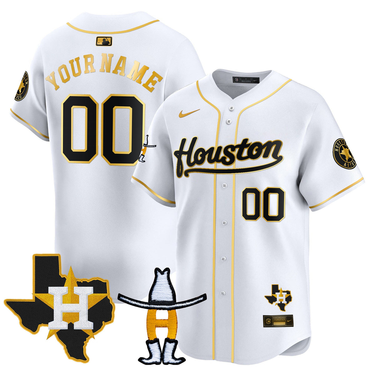 Houston Astros Houston Rodeo Patch Vapor Premier Limited Custom Jersey - All Stitched