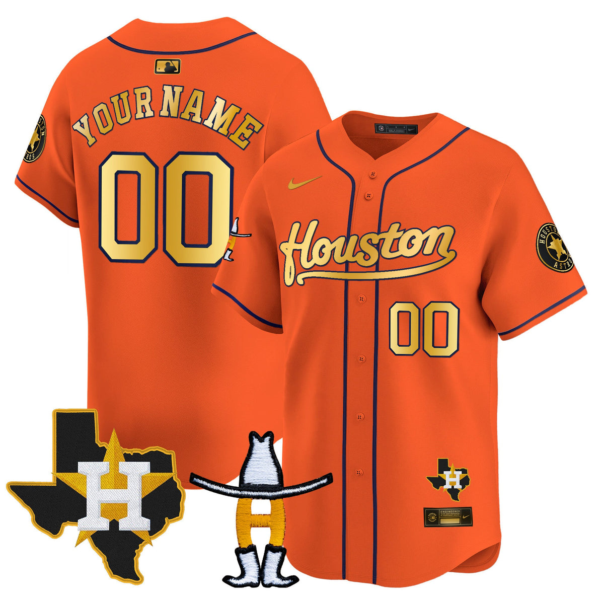Houston Astros Houston Rodeo Patch Vapor Premier Limited Custom Jersey - All Stitched