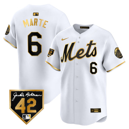 Men's New York Mets 2024 Jackie Robinson Patch Vapor Premier Limited Jersey - All Stitched